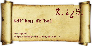 Kókay Ábel névjegykártya